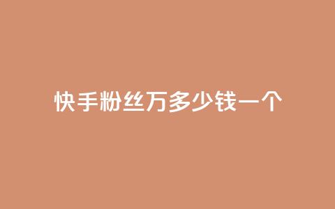 快手粉丝4万多少钱一个 - 快手粉丝4万，一个粉丝能卖多少钱？。  第1张
