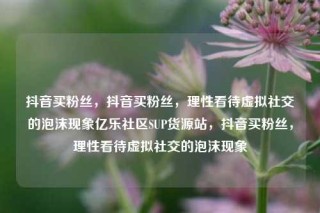 抖音买粉丝，抖音买粉丝，理性看待虚拟社交的泡沫现象亿乐社区SUP货源站，抖音买粉丝，理性看待虚拟社交的泡沫现象