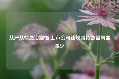 从严从快惩治震慑 上市公司违规减持数量明显减少  第1张