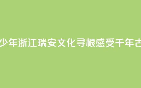华裔青少年浙江瑞安文化寻根 感受千年古城魅力  第1张