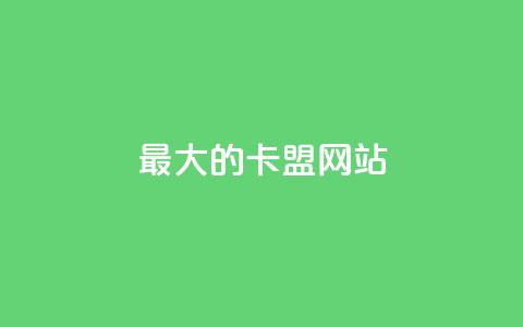 最大的卡盟网站 - 顶尖卡盟平台排行榜与推荐指南！  第1张