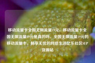 移动流量卡全国无限流量19元，移动流量卡全国无限流量19元是真的吗，全国无限流量19元的移动流量卡，畅享无忧的网络生活亿乐社区SUP货源站