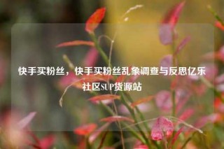 快手买粉丝，快手买粉丝乱象调查与反思亿乐社区SUP货源站