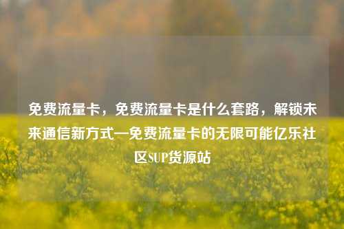 免费流量卡，免费流量卡是什么套路，解锁未来通信新方式—免费流量卡的无限可能亿乐社区SUP货源站  第1张