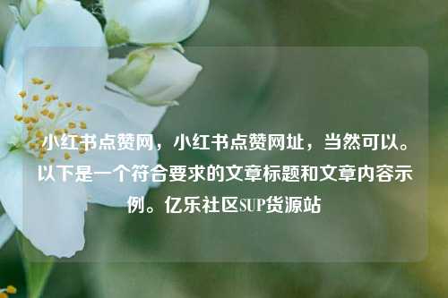 小红书点赞网，小红书点赞网址，当然可以。以下是一个符合要求的文章标题和文章内容示例	。亿乐社区SUP货源站  第1张