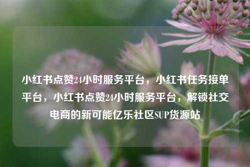 小红书点赞24小时服务平台，小红书任务接单平台，小红书点赞24小时服务平台	，解锁社交电商的新可能亿乐社区SUP货源站  第1张