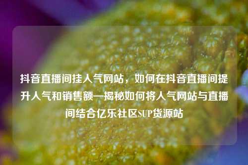 抖音直播间挂人气网站，如何在抖音直播间提升人气和销售额—揭秘如何将人气网站与直播间结合亿乐社区SUP货源站  第1张