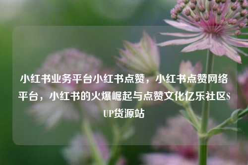 小红书业务平台小红书点赞	，小红书点赞网络平台，小红书的火爆崛起与点赞文化亿乐社区SUP货源站  第1张