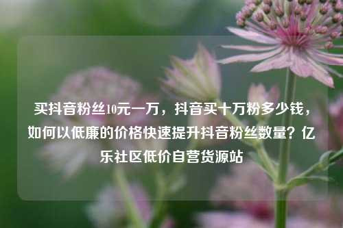 买抖音粉丝10元一万	，抖音买十万粉多少钱，如何以低廉的价格快速提升抖音粉丝数量？亿乐社区低价自营货源站  第1张
